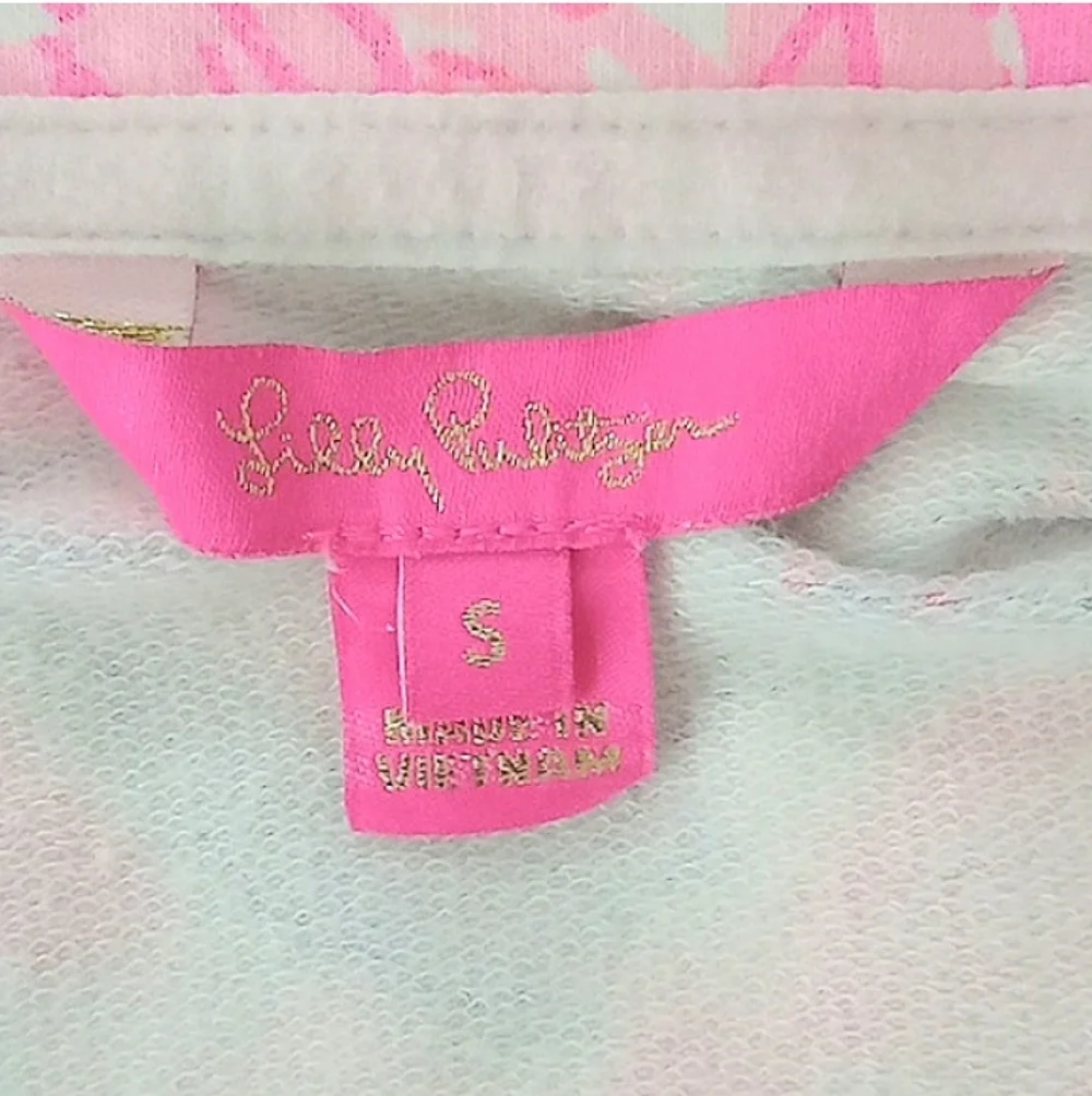 Lilly Pulitzer Leona Zip Up Jacket in Prosecco Pin Pinking Positive UPF 50 Small - Picture 10 of 11